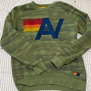 Unisex Small Aviator Nation crew neck camo sweatshirt